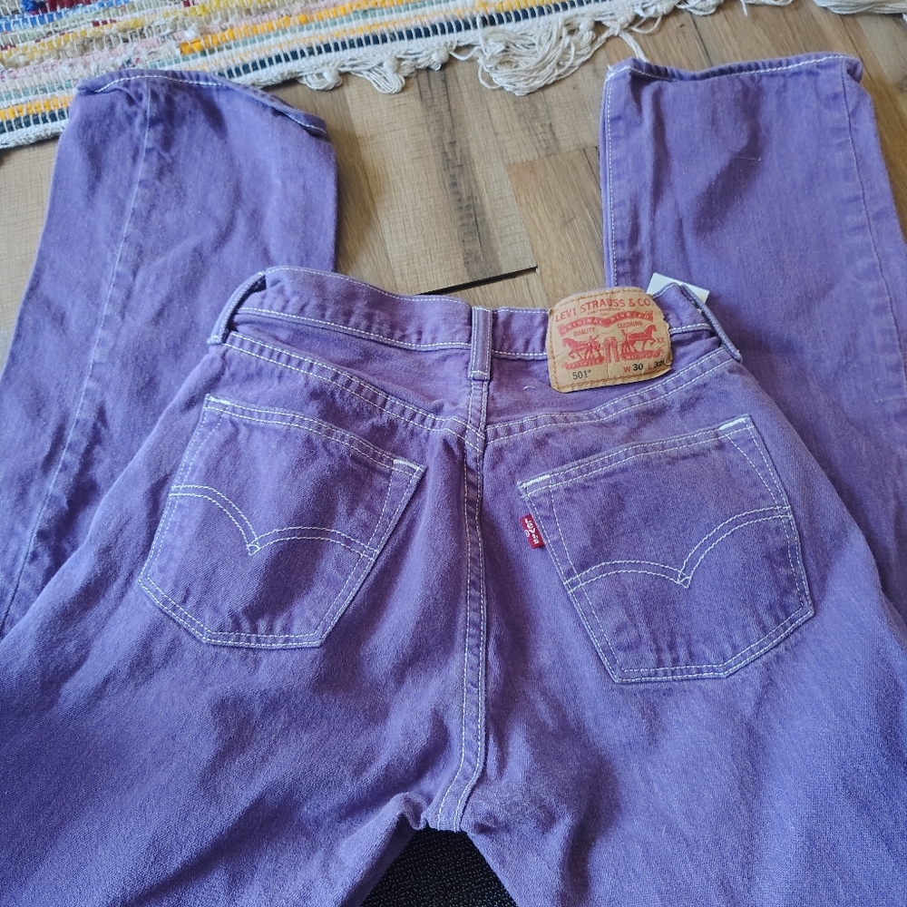 Levis 501 Purple Denim Jeans